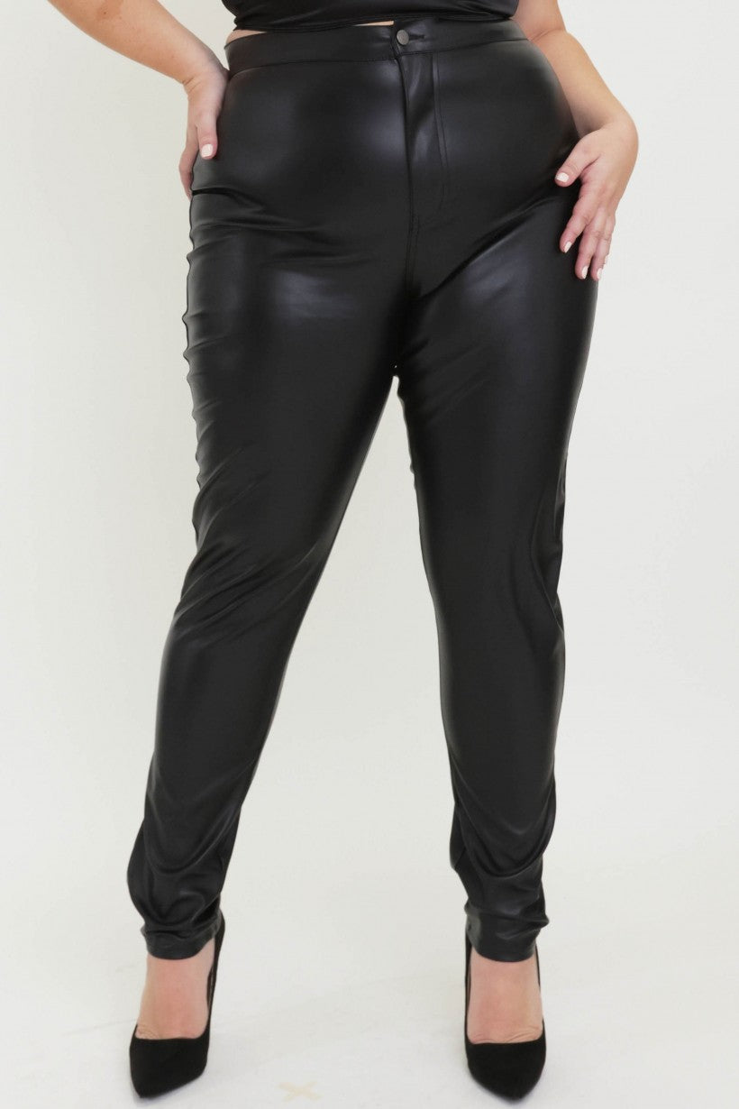 PU Black Skinny Jeans