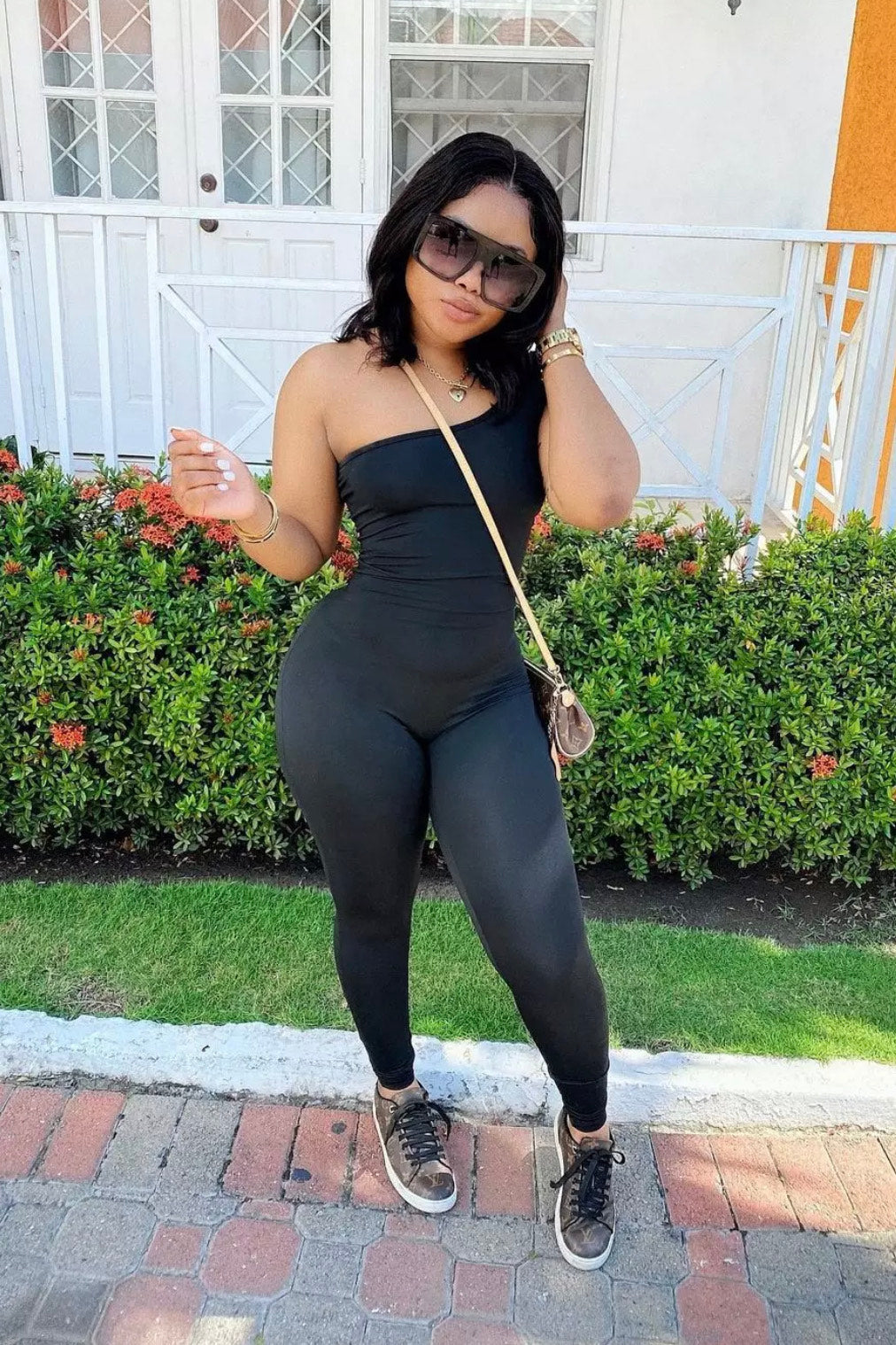 One shoulder HOT GIRL Jumpsuit