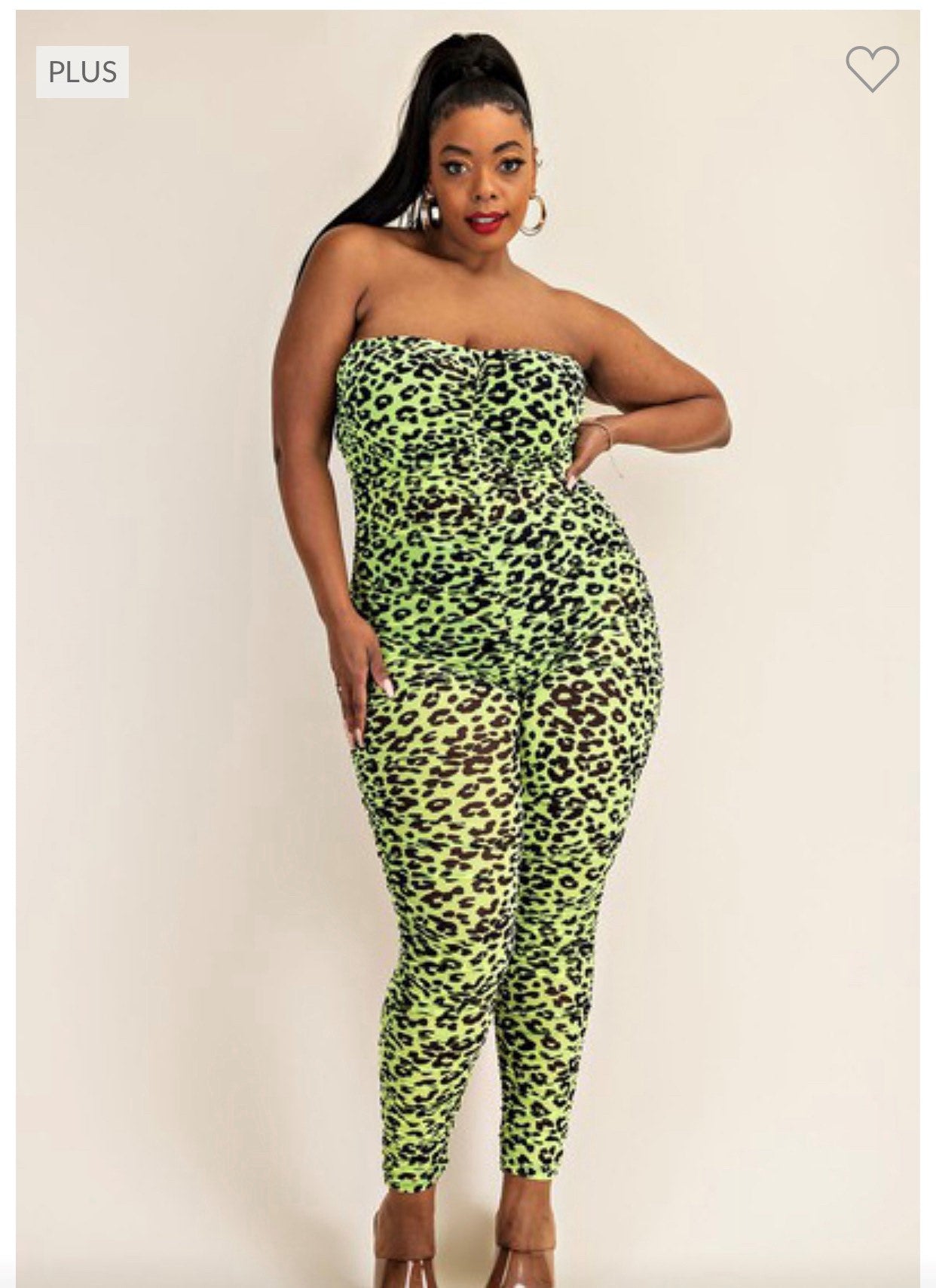 Plus size all over shirred tube jumpsuit